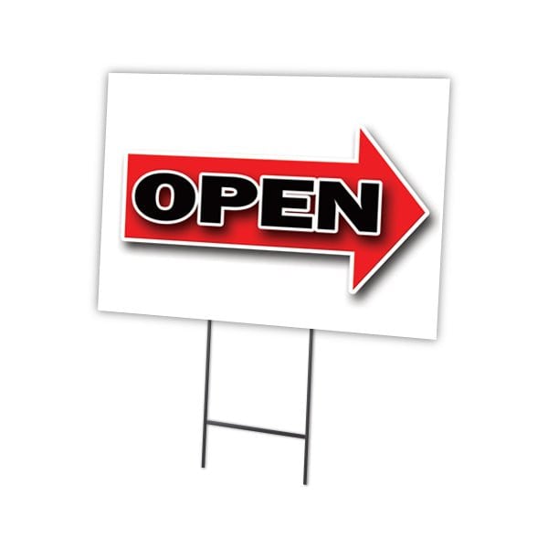 Signmission Giant Right Open Arrow Yard & Stake outdoor plastic coroplast window, C-1824 Giant Right Open Arrow C-1824 Giant Right Open Arrow - main